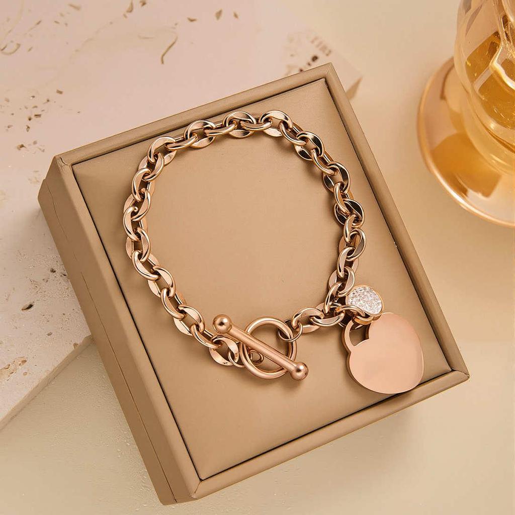 Rongxun Titanium Steel Love Bracelet - Light Luxury Fashion Niche Design for Women