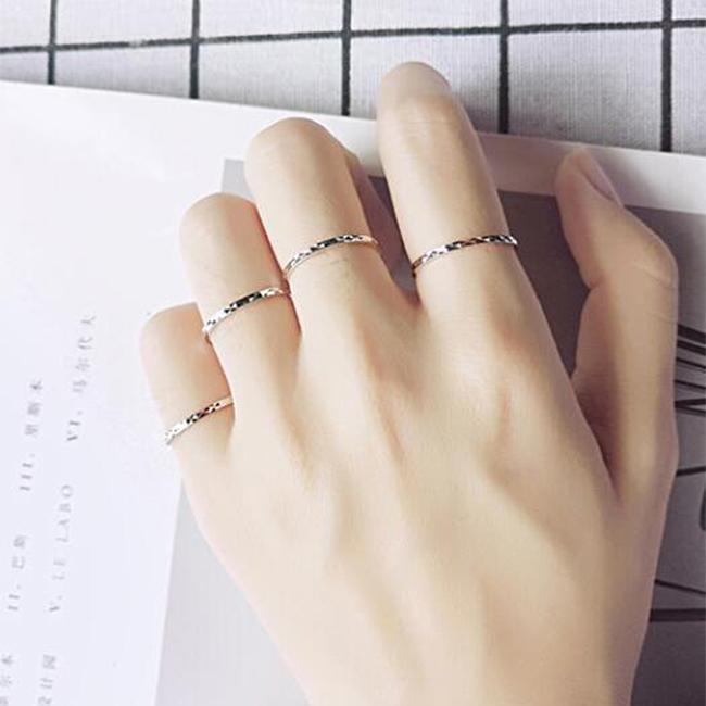 New Babysbreath Stackable Tiny Fashion Jewelry 925 Sterling Silver Color Finger Rings For Women Wedding Silver Jewelry