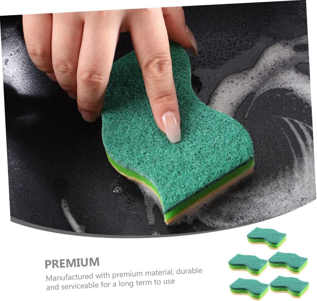 Wood Pulp Cleaning Sponge 10 Pcs, Bubbly & Non-Stick. 20x10x7cm, Super Absorbent, Safe for Surfaces