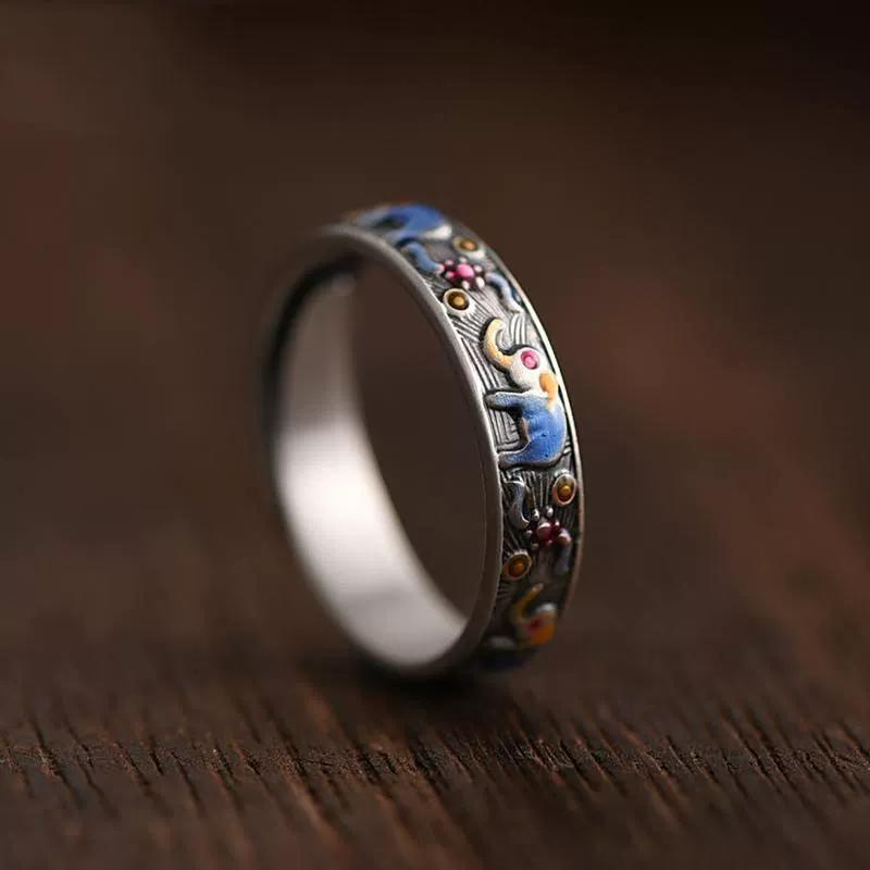 Simple Enamel Colorful Elephant Animal Open Rings For Men Women Hip Hop Fashion New Jewelry Gift Party Rock anillos