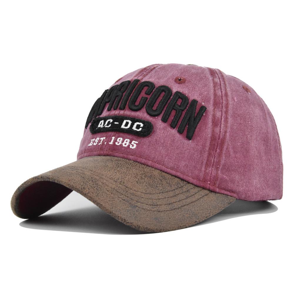 Cap Stylish Baseball Vintage Washed Embroidered Wide Brim Cotton Hat Material
