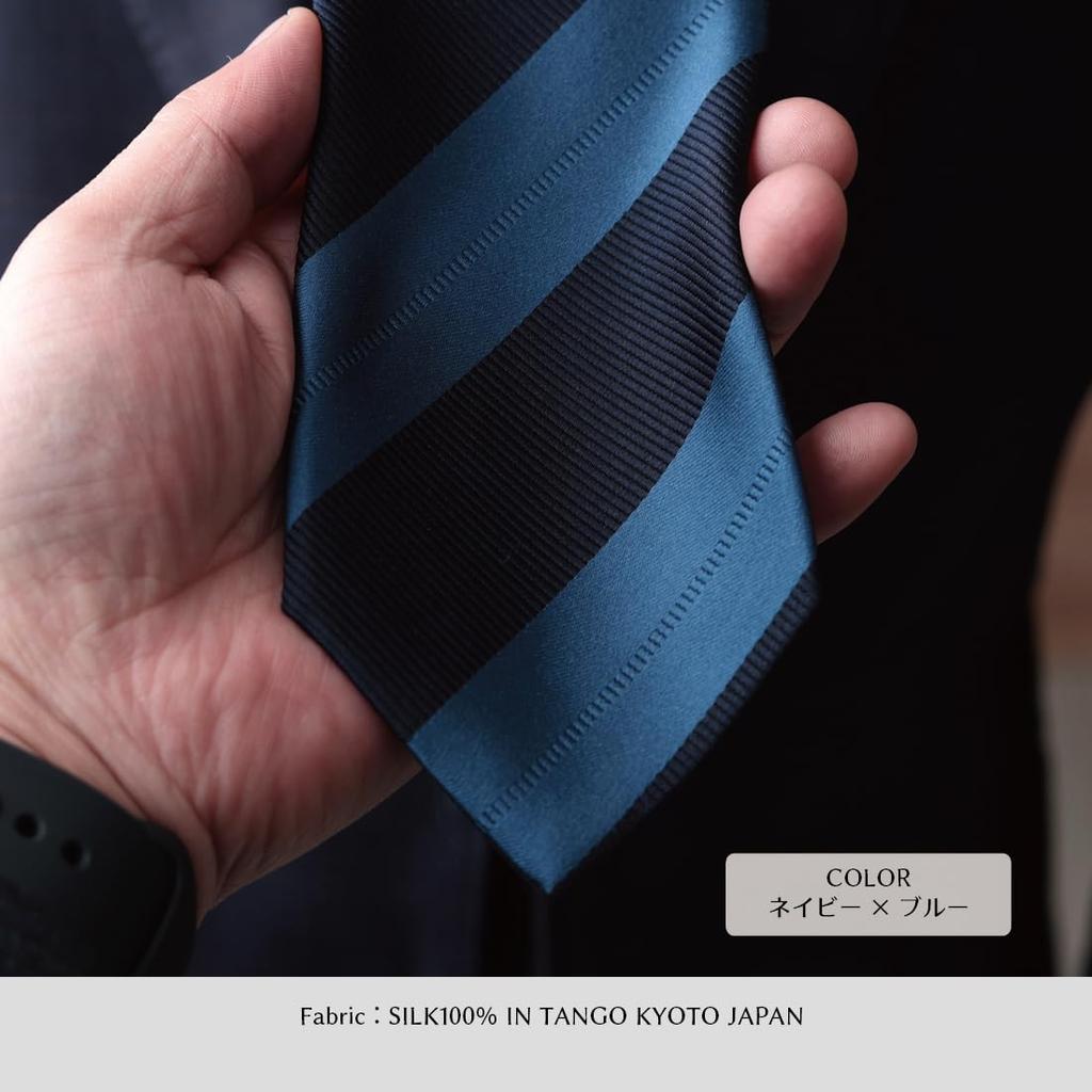 [Y&TAILOR] Necktie, Kyoto Tango-made, 100% Silk, Striped, Brand Name, High-Quality, Made in Japan, Perfect for Weddings and Gifts, Y&TAILOR (Rep &