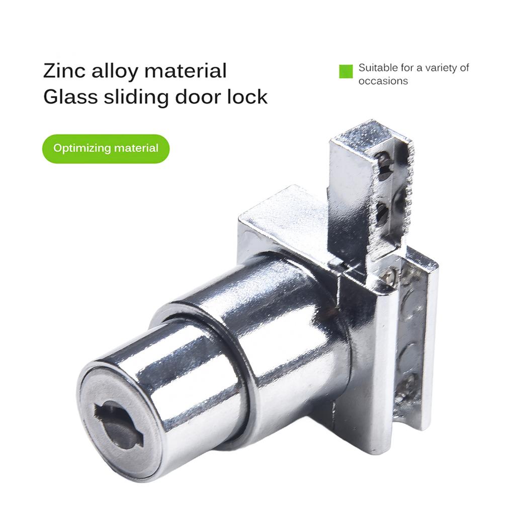 Door Lock Glass Lock Silver Sliding 2pcs Key Anti-Rust Cabinet Sliding Counter Cupboard Display For 5-8mm Glass