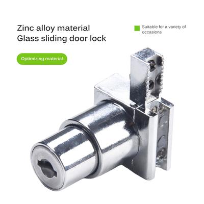 Door Lock Glass Lock Silver Sliding 2pcs Key Anti-Rust Cabinet Sliding Counter Cupboard Display For 5-8mm Glass