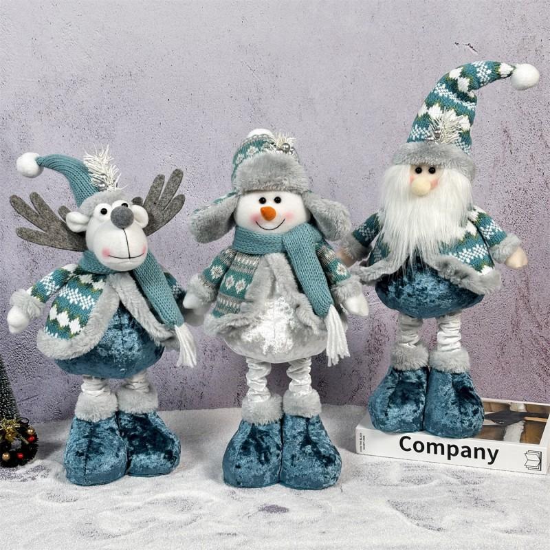 Christmas Retractable Figurines Santa Snowman Elk Ornaments Home Window Decor