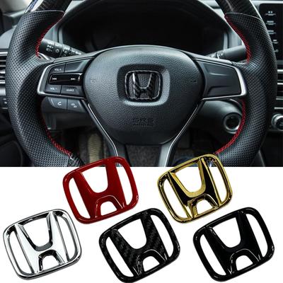 TKJA8 50x40mm ABS Car Steering Wheel Cover Emblems Stickers For Envix CRV Civic Odyssey Accord Insight Jade Vezel City Jazz Fit