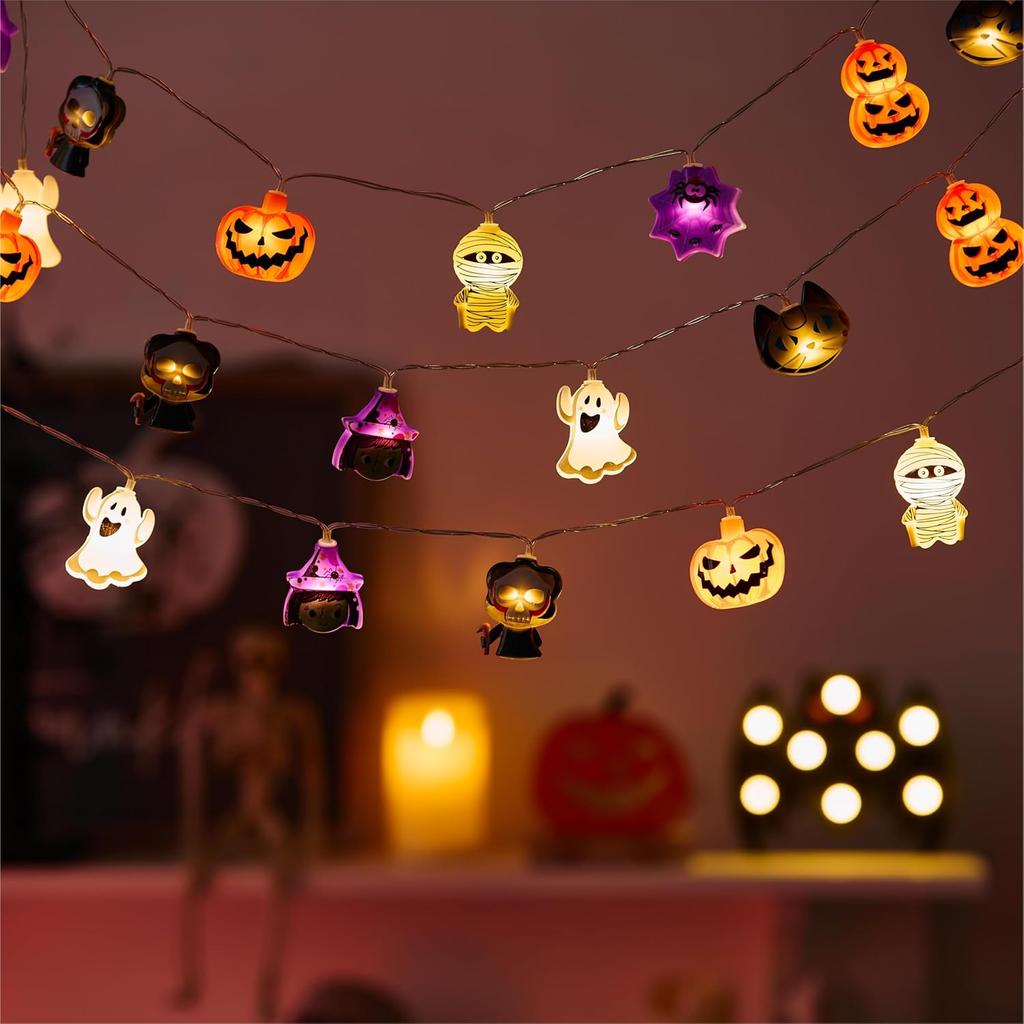 1PC 10/20 LED Halloween Battery Box String LightsWithout Battery Cute Shape Lights  Home Indoor Garden Holiday Party Decor