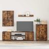TV Cabinet Set 4 pcs Smoked Oak Engineered Wood