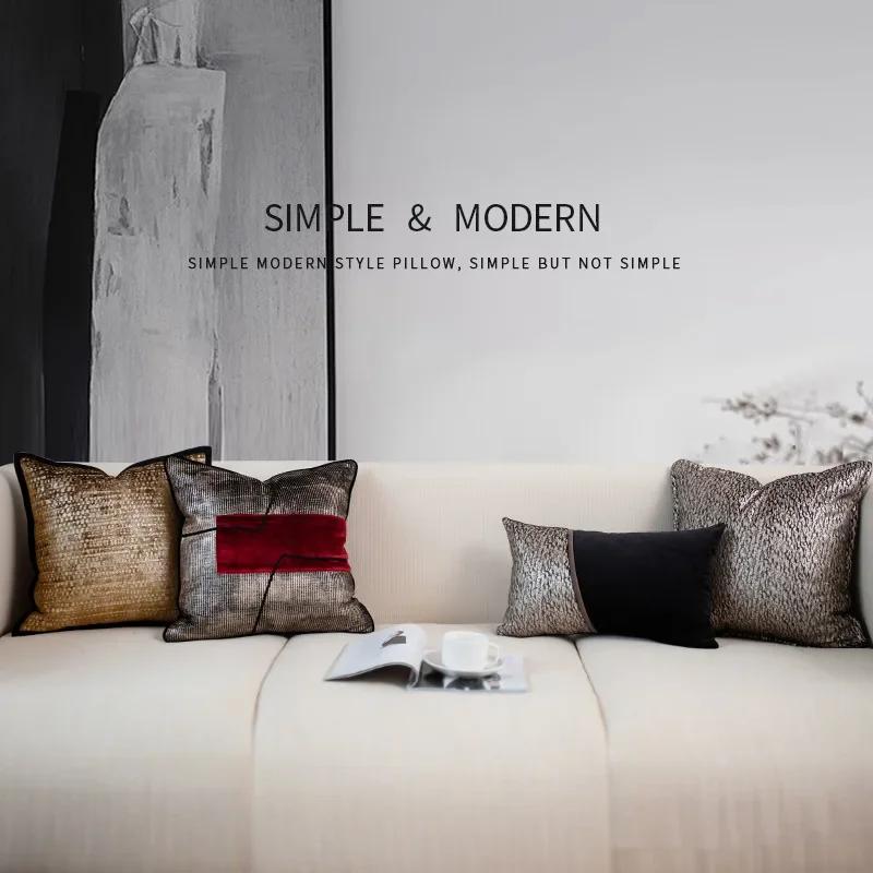 High End Hotel Gold Cushion Cover Modern Style Cotton Fluff Pillow Covers Decorative Home