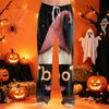 Women's Pants with Drawstring and Halloween Print for Casual Sleepwear