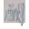 Pariser Romantischer Urbaner Stil Paris Aufdruck Kapuzenpullover und Passende Jogginghose Lässiges Set für Sport und Outdoor