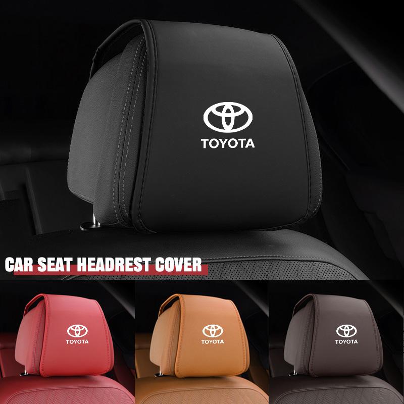 Leather Car Seat Headrest Protect Cover For Toyota Corolla Supra 86 Yaris Prius Camry Tacoma Venza Tundra Rav4 Auris Accessories