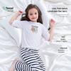 Girls' Tencel Short-Sleeve Pajama Set with Long Pants