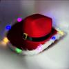 New Fashion Santa Claus Christmas Luminous Cowboy Hat Dance Costume Glowing Cowgirl Cap For Xmas Neon NightClub hat props