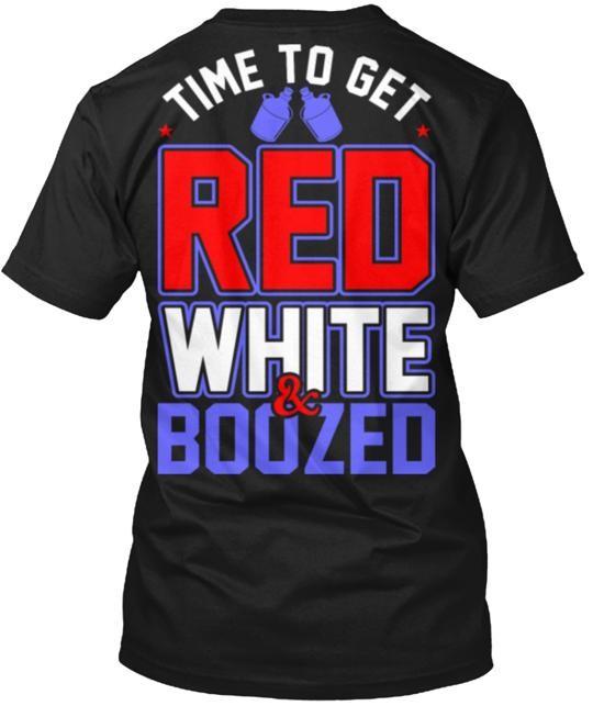 Футболка  Время напиться красным, белым и пьяным  Сделано в США Размеры от S до 5XL Унисекс футболка XL