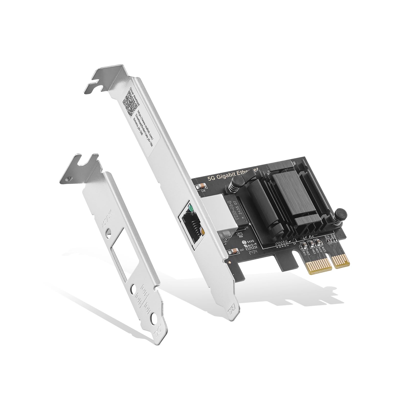 

Мережевий адаптер Binardat 5G PCIe RTL8126 Ethernet-карта RJ45 LAN-контролер з низькопрофільним кронштейном для підтримки Windows Linux PXE 5G/2.5G/1G/100Mbps 11/10
