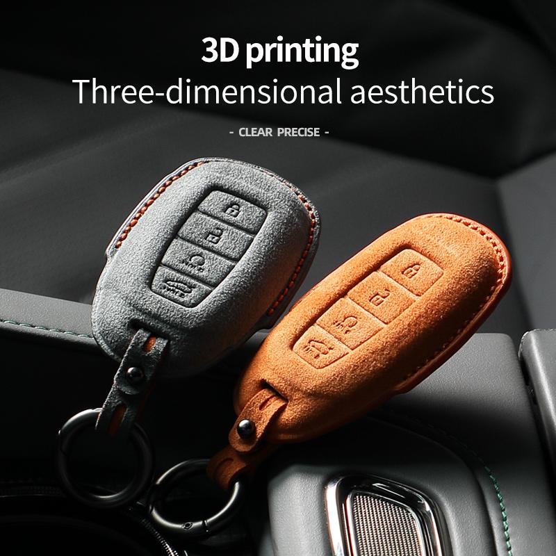 Alcantara For Hyundai Solaris Azera Elantra KONA Grandeur IG Accent Santa Fe Car Key Case Accessories Keychain Shell 2025 2025