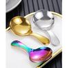 Wjq&linyuzi 1Pc Short Handle Dessert Spoon Stainless Steel Sugar Salt Spice Spoon Condiment Tea Coffee Scoop Kitchen Tools Small Kids Spoon (gold),