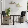 VidaXL Set of 3 Pieces for Garden Dinner with Grey Cushions In Poly Rattan 3379618
