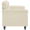2 Seater Cream Sofa 140 Cm Faux Leather