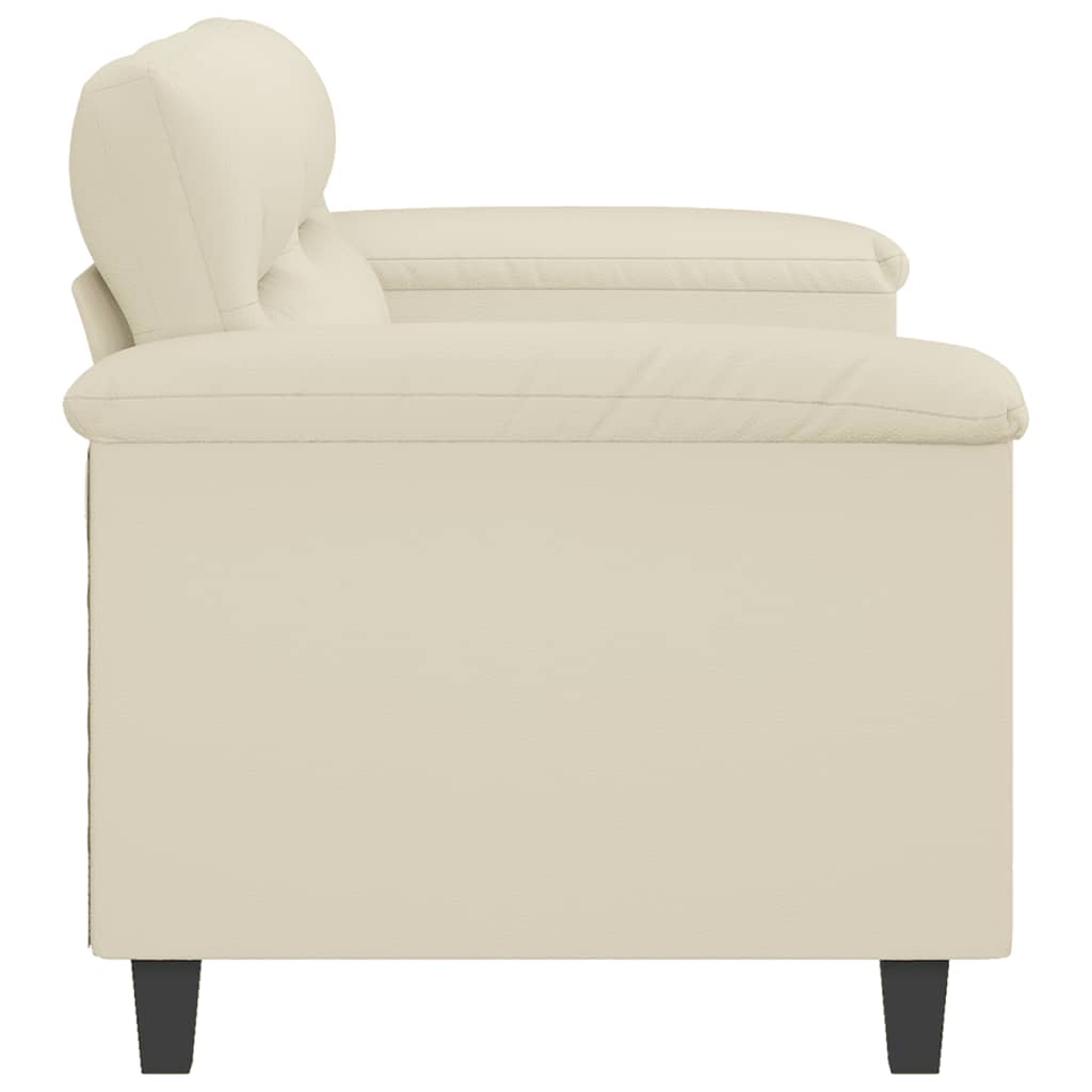2 Seater Cream Sofa 140 Cm Faux Leather