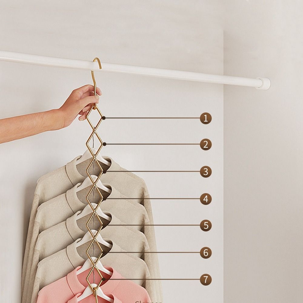 Stainless Steel 7 Slots Clothes Hanger Foldable Clothes Drying Rack  Dormitory