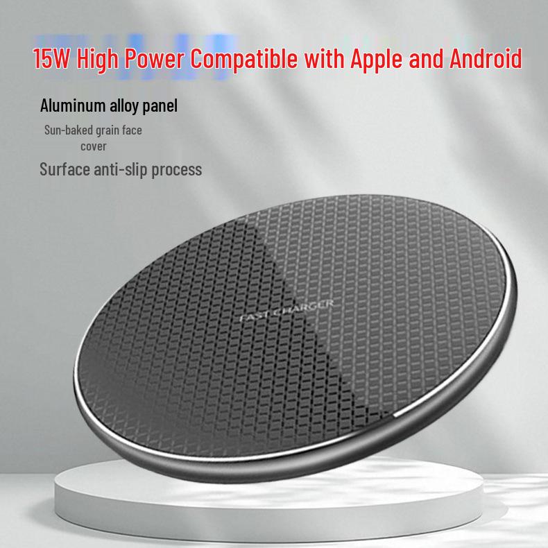 K8 20W Wireless Charger: Fast Charging, Aluminum Alloy, Cool & Round Design.