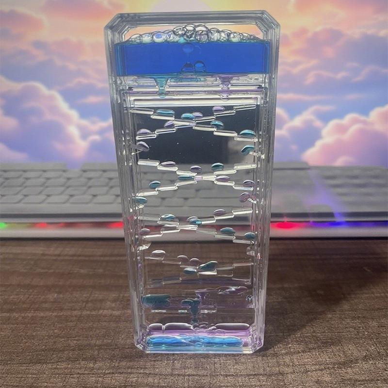 Internet Celebrity Stress Relief Hourglass: Oil Slide Water Drop Acrylic Ornament for Students, Perfect Small Gift