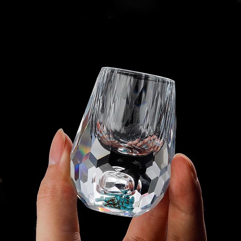 Ming Zhan Xuan Turquoise Faceted Baijiu Cup