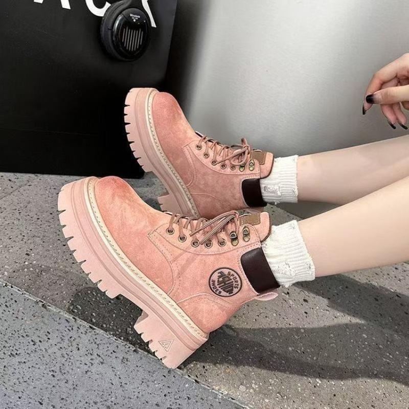 Thick-soled inner height-increasing tooling short boots New autumn rhubarb boots Martin boots women's