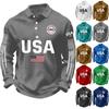 Men's 250Th Anniversary Flag Print Casual Fabric Shirt Cross Patriotic Tee