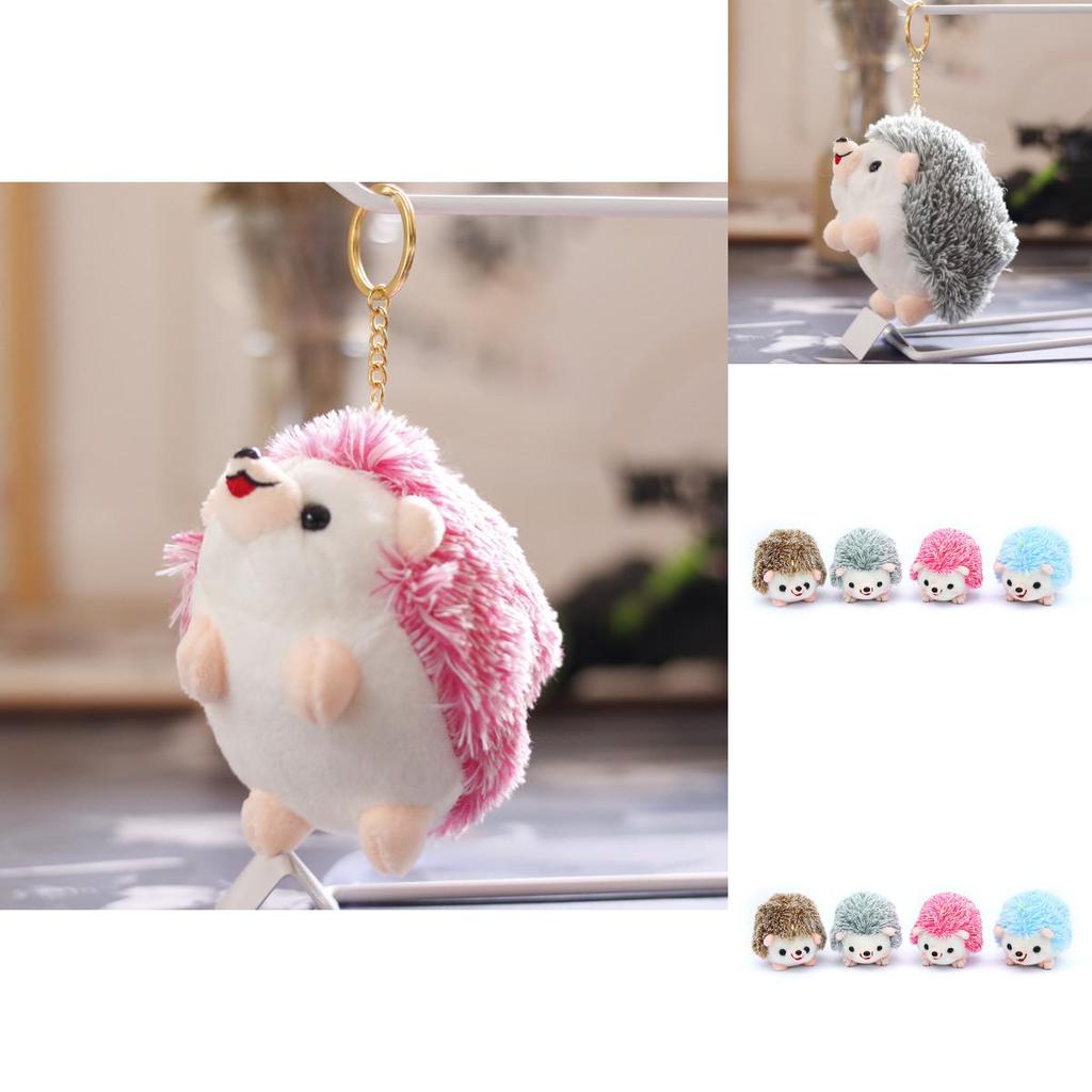 Adorable Hedgehog Plush Toy Soft Stuffed Keychain Doll Cute Small Animal Gift