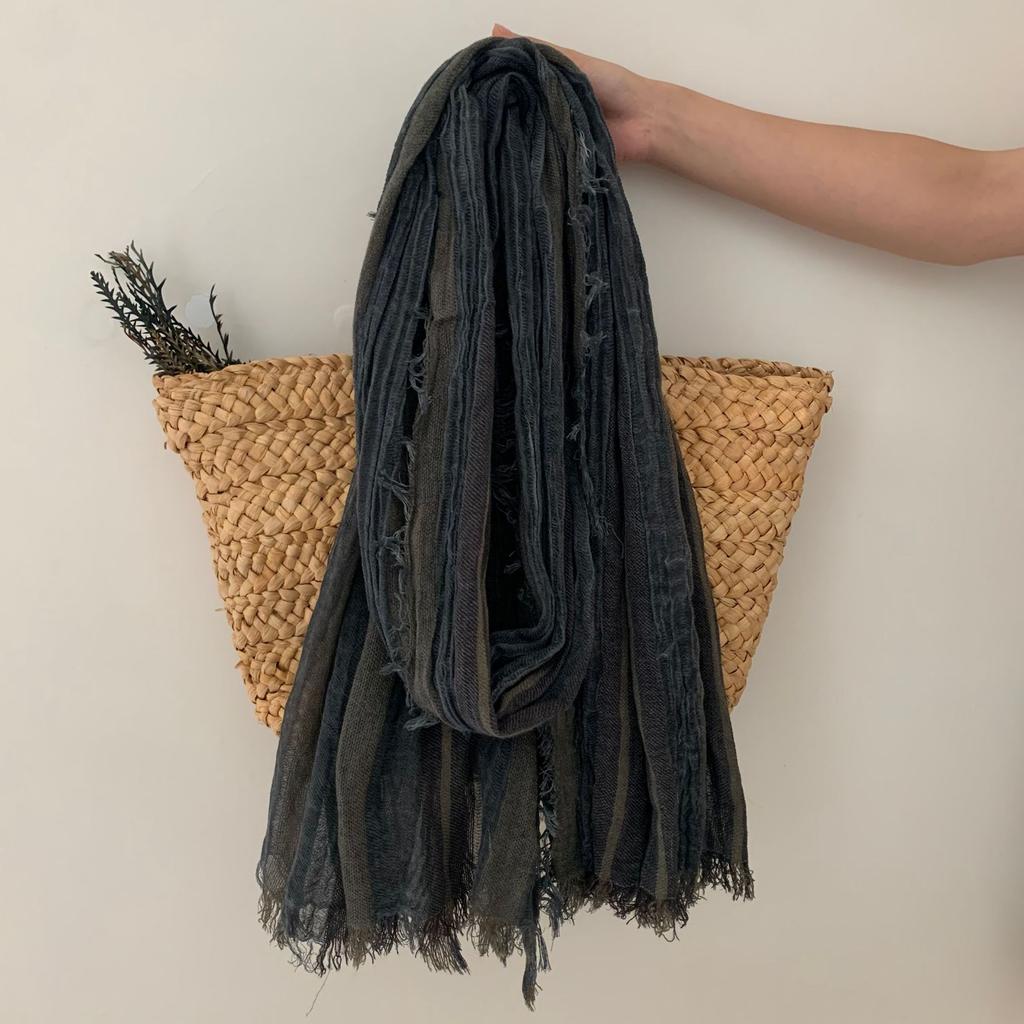 Cotton Linen Tie-dye Striped Men's Scarf Autumn Winter Warm Men Scarves Tassel Long Shawl Male Accessories Bufanda Wraps