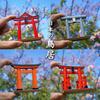 Torii Gate Japanese Decor Miniature Bonsai Zen Craft Garden Torii Shrine Shinto Landscape Sandstone Micro Decor Ornaments