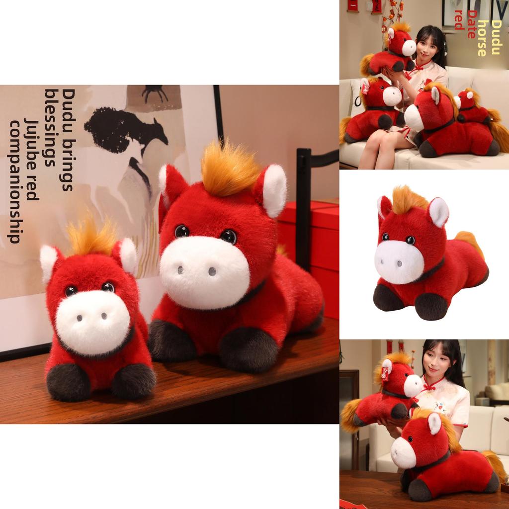 Chinese Zodiac Horse Plush Toy With Soft Polyester Filling For New Year Gifts And Celebrations