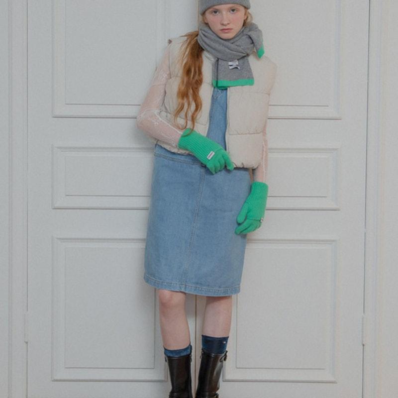 Mellotory 100% Cashmere Lip Line Gloves (green)