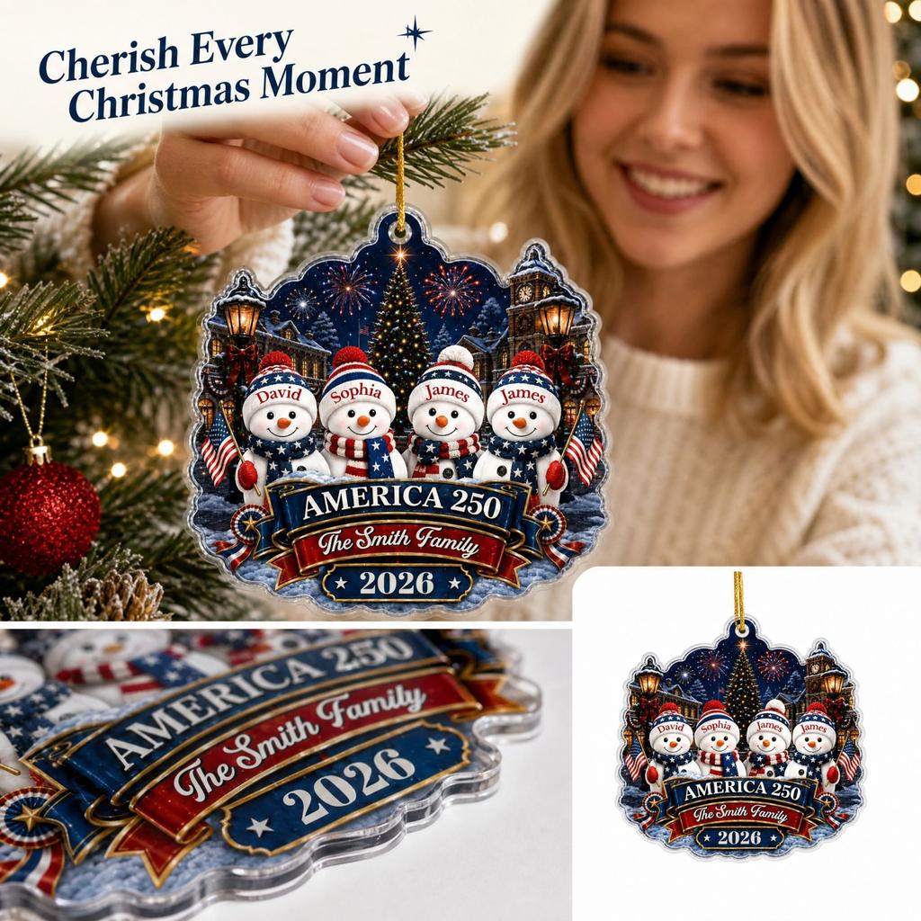 Personalized USA 0th Anniversary Christmas Gift for Mom and Siblings