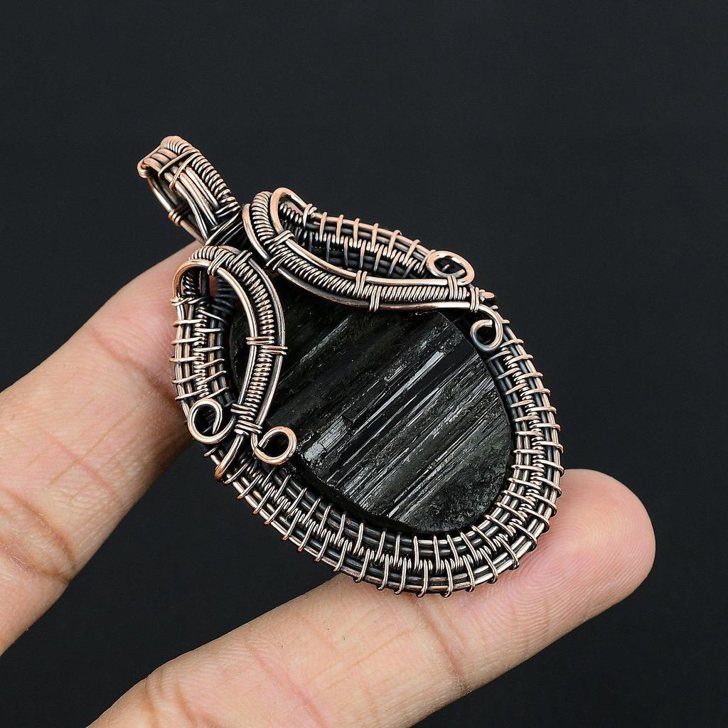 Black Tourmaline Pendant Gemstone Jewelry, 925 Solid Sterling Silver Pendant, Handmade Amazing Pendant Jewelry