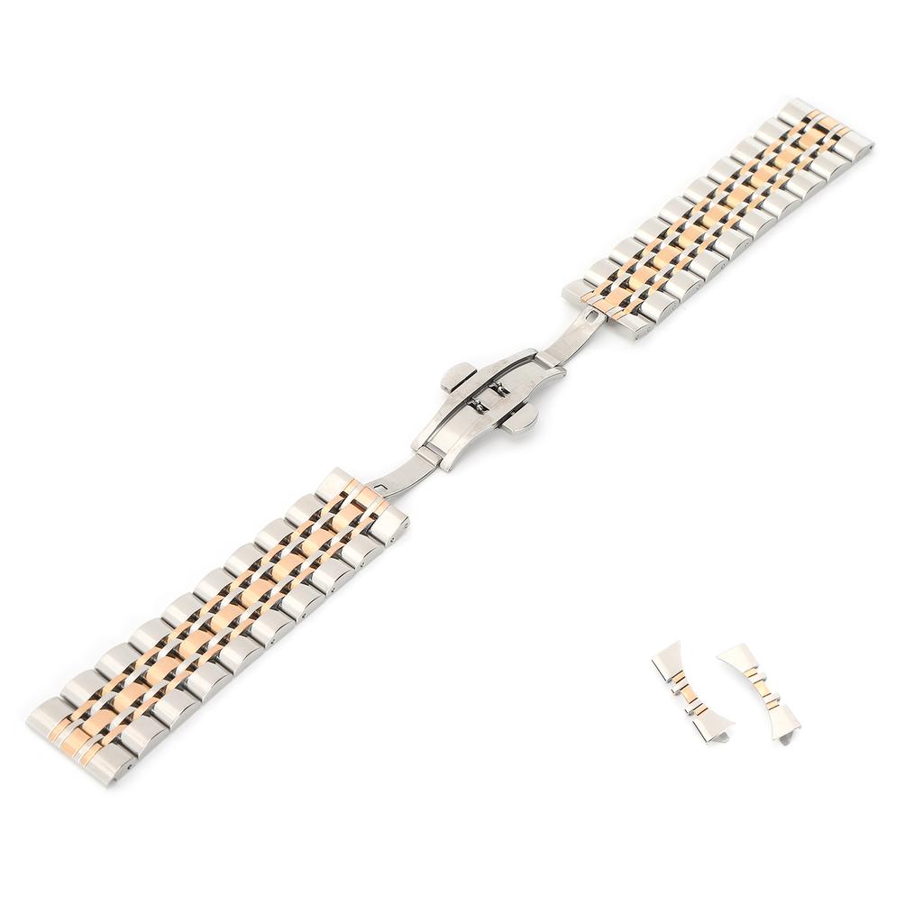 24mm Stainless Steel Watch Strap Replacement Watch Band Strap Accessory for WatchmakerRose Gold