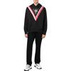 Versace FW22 Striped Letter Detail Hooded Drawstring Pullover Long Sleeve Sweatshirt Men sweatshirt Black 73GAIP10-CF00P-899