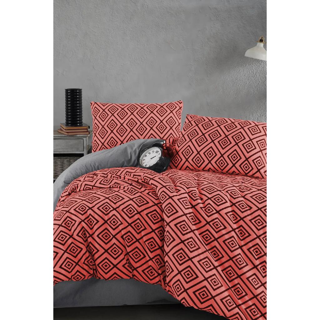 Doppelseitiges Bettbezug-Set mit Karomuster