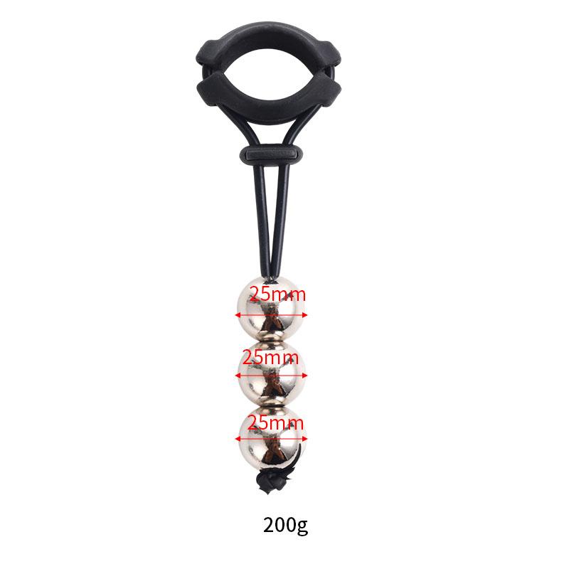 Male Drop Ball Heavy Weight Stretcher Silicone Penis Cock Rings Metal Hanger for Enlargement Extender Pull Eexercise Corpus Cavernosum Sex Toys Man