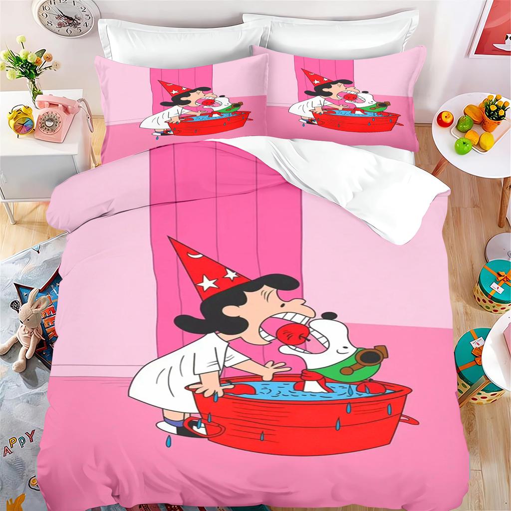 Happy Little Dog Duvet Cover Snoopy Set For Children Cartoon Anime Comforter King Size Bedding Queen And Twin,3D Printed Quilt