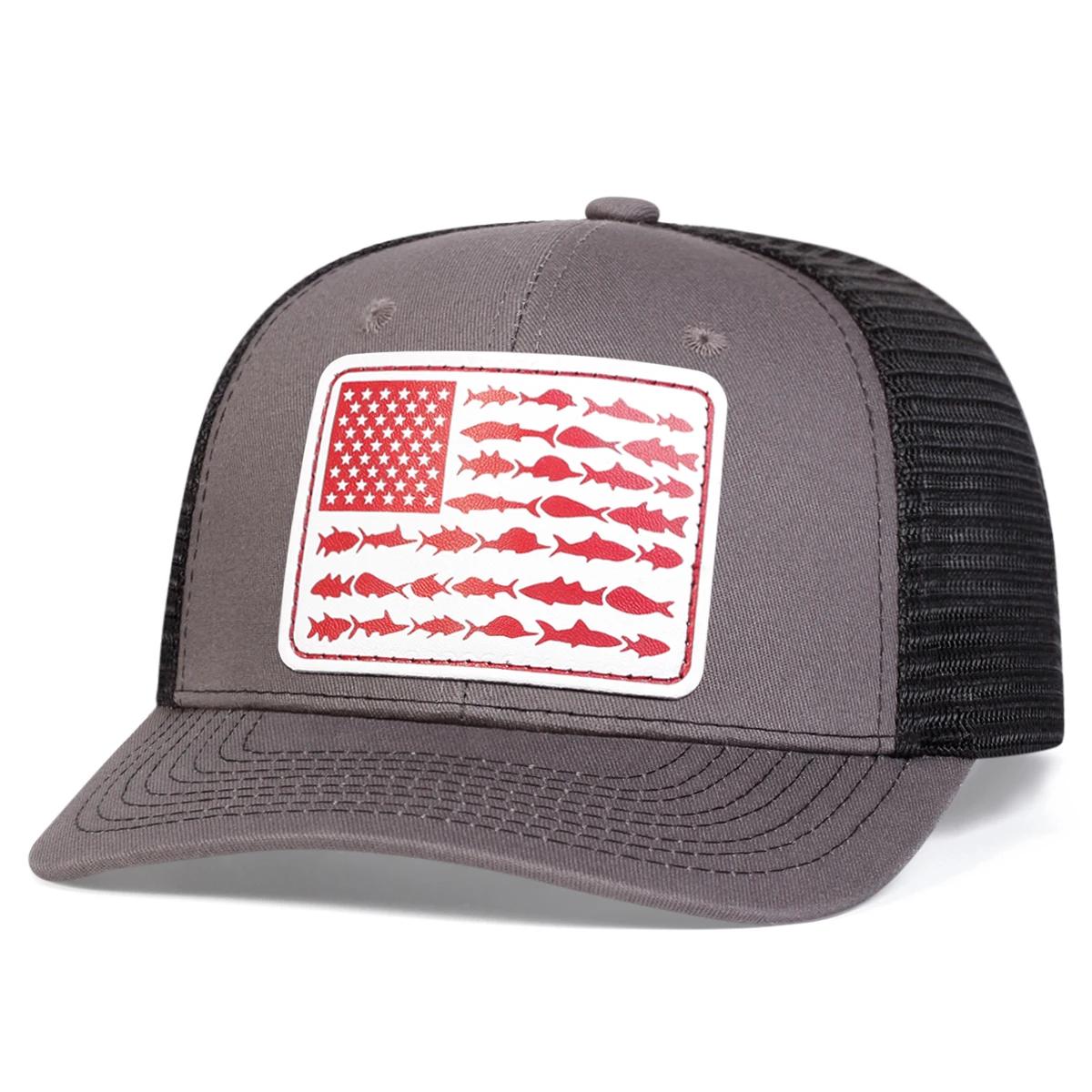 

Unisex White Flag Little Fish Leather Label Baseball Net Caps Spring Summer Outdoor Adjustable Casual Hats Sunscreen Hat Cap