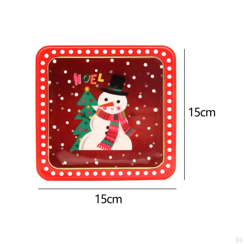 Christmas Candy Tins Xmas with Window Storage Tinplate Box Tin Gift for