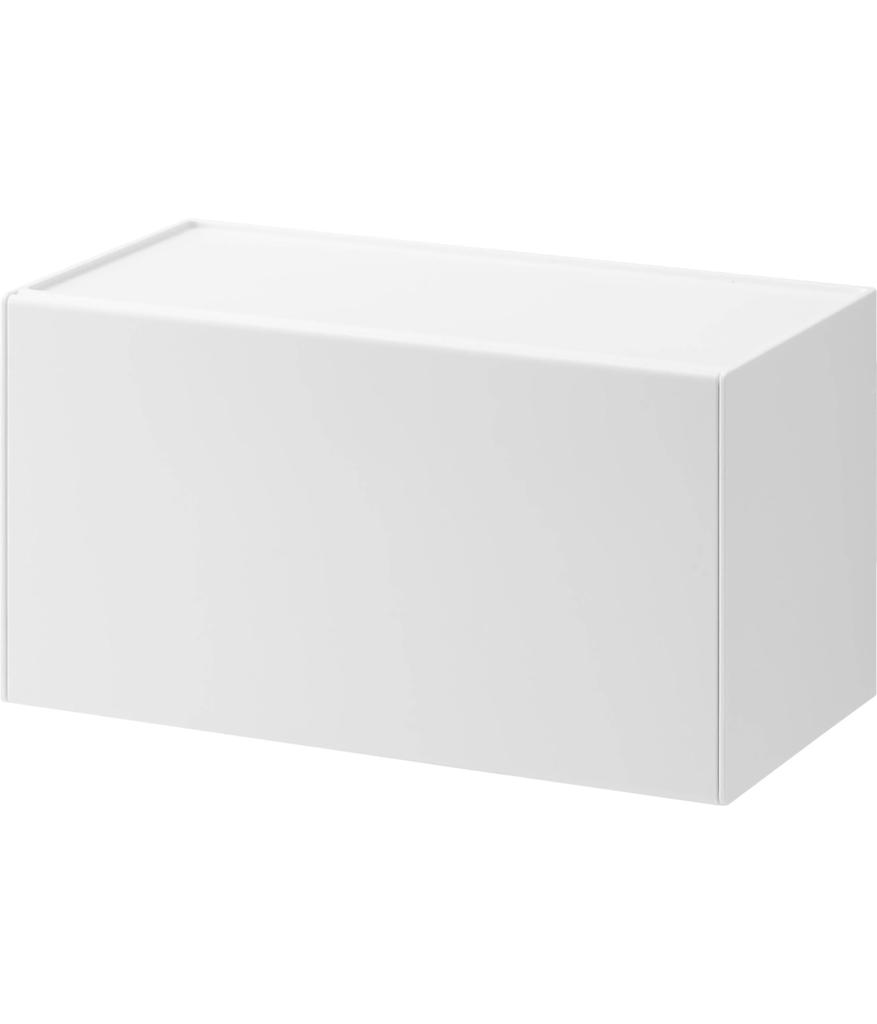 Yamazaki Film Hook Paper Towel Dispenser, White, Body W26 x D13.6 x H13.6cm, Tower Paper Towel CaseHolder, Easy One-Handed Access, 1377