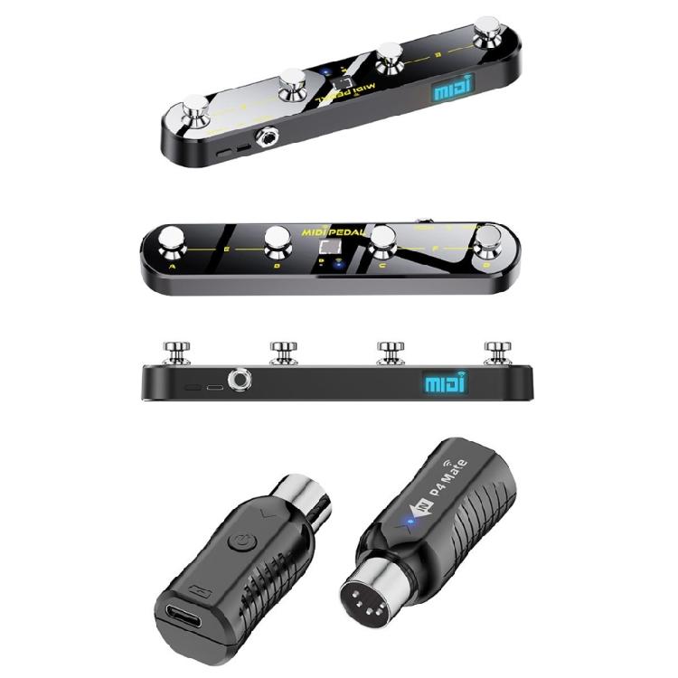 Controller MIDI a Pedale Wireless Preimpostazioni Compatibilità Software Trasmissione Stabile Ricevitore a Pedale Texture Plastica