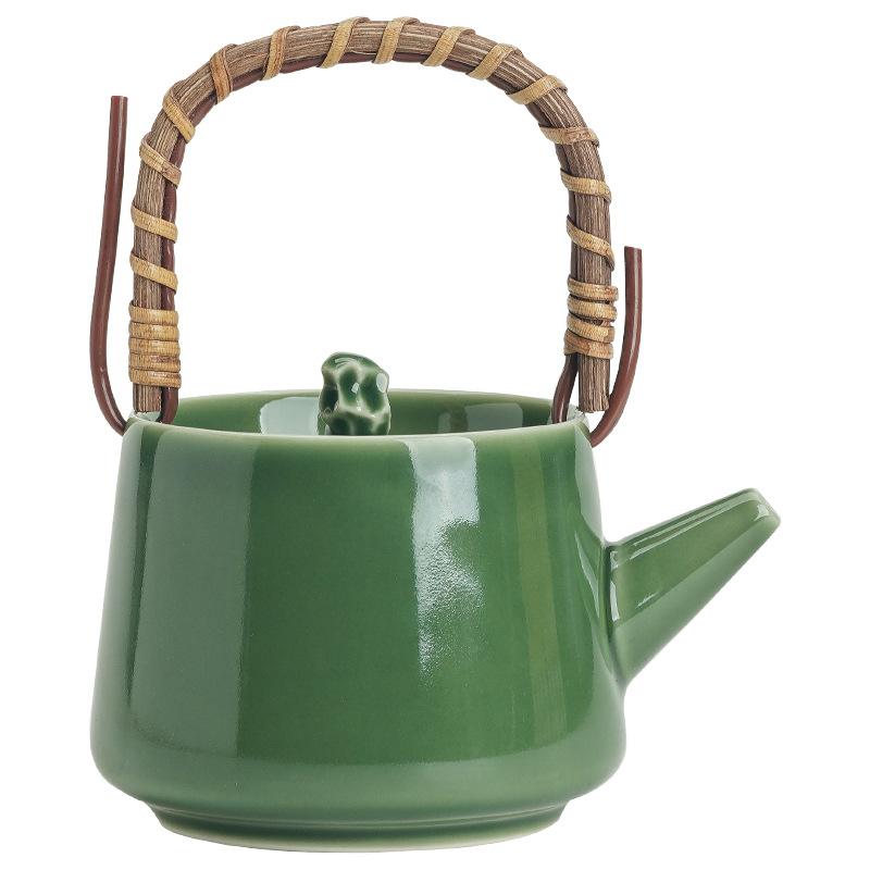 Kushitai Kettle Japanese Style Household Ice Gray Small Ceramic Teapot Single Pot Tea Brewer Tea Kettle Tea Infuser