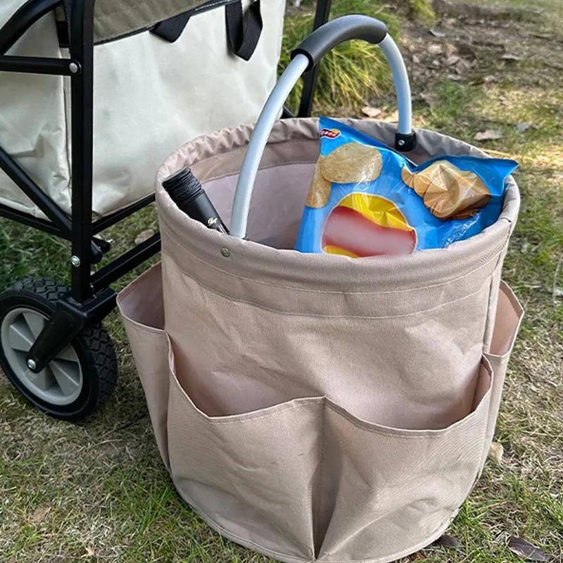 Portable Picnic Basket Outdoor Beach Basket Portable Foldable Storage Toiletries Bag Shower Basket Home Shopping Basket YLE351