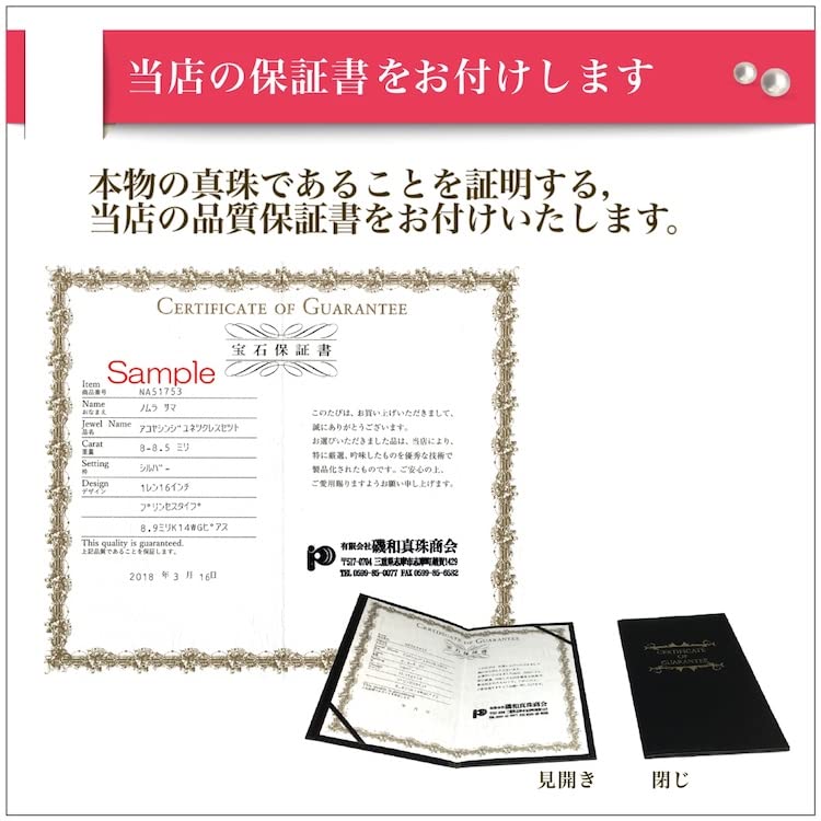Ise Shima Pearl Specialty Store Isowa Pearl Akoya Pearl Necklace and Earrings Set Blue Gray Silver Clasp 70349e [Isowa Pearl] 6.5-7.0mm